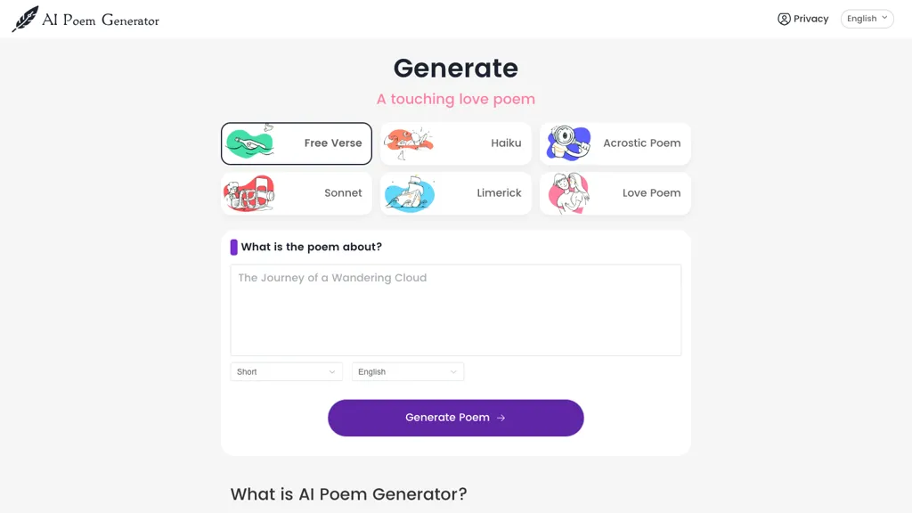 Poem Generator Art Top AI tools