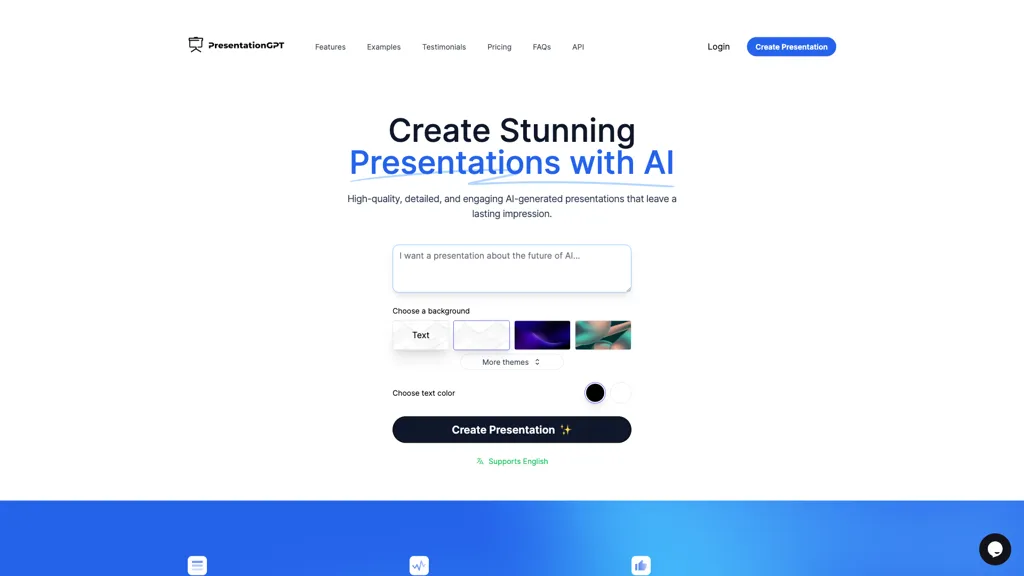 PresentationGPT website