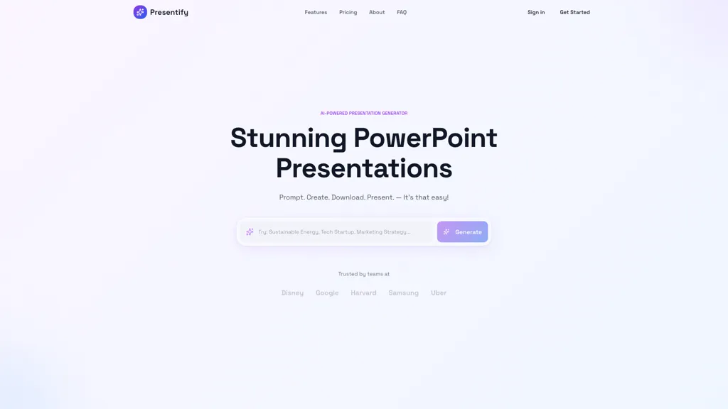 Presentify.ai website