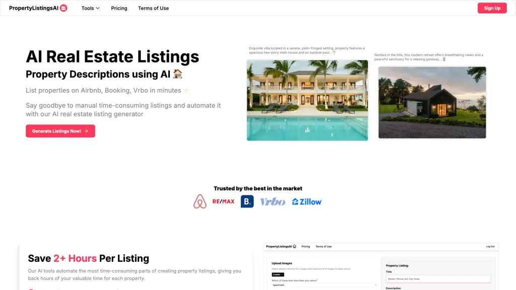 PropertyListingsAI website