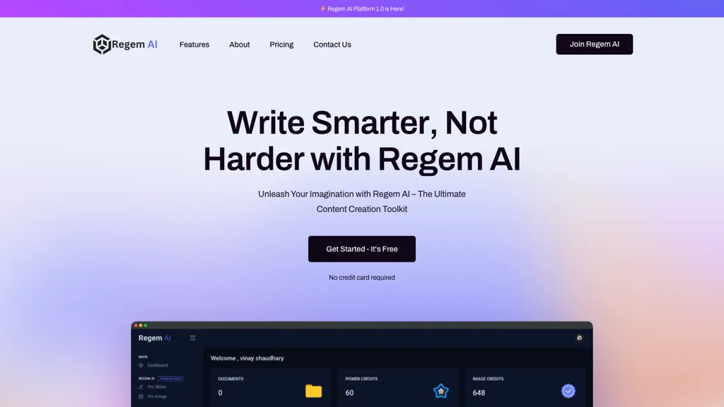 Regem AI Platform Top AI tools