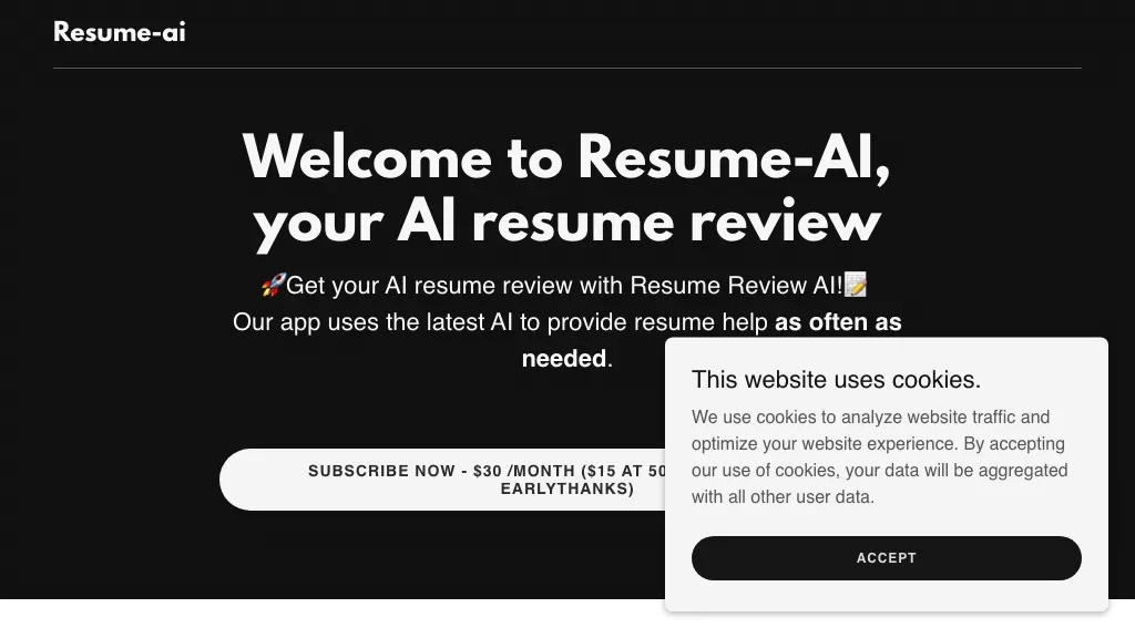 Resume AI website