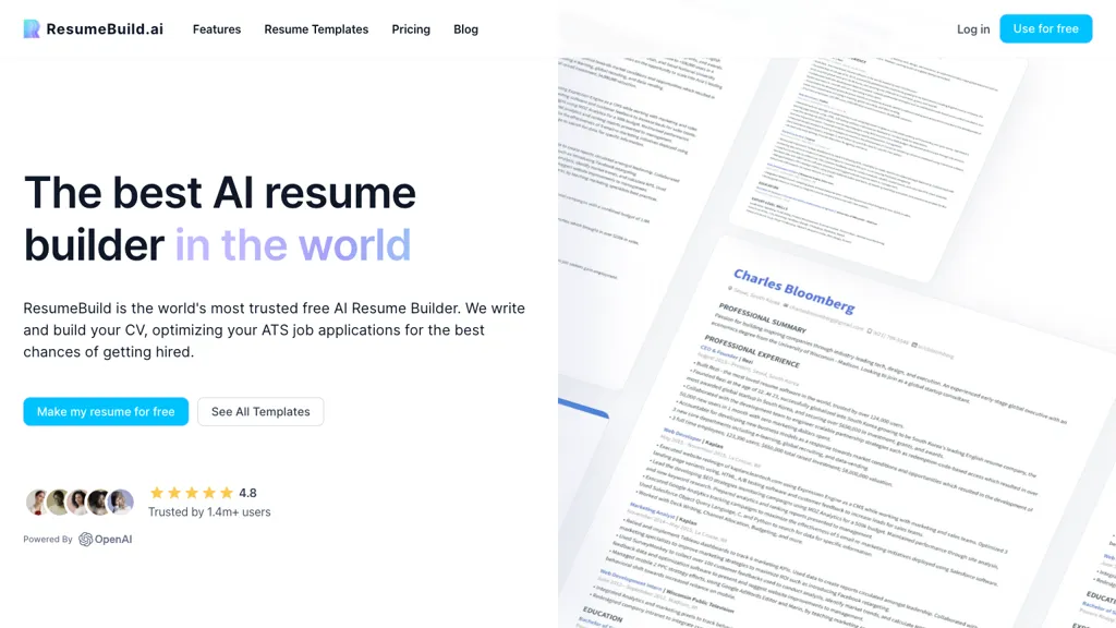 Build Your Resume Top AI tools