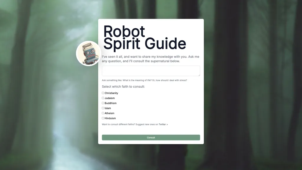 Robot Spirit Guide website