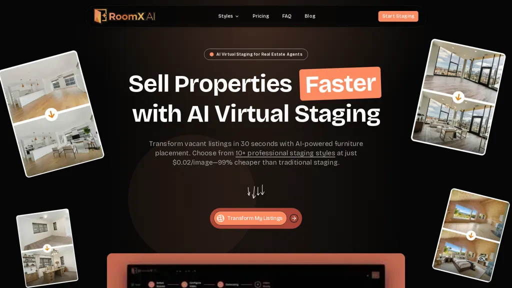 RoomX AI website