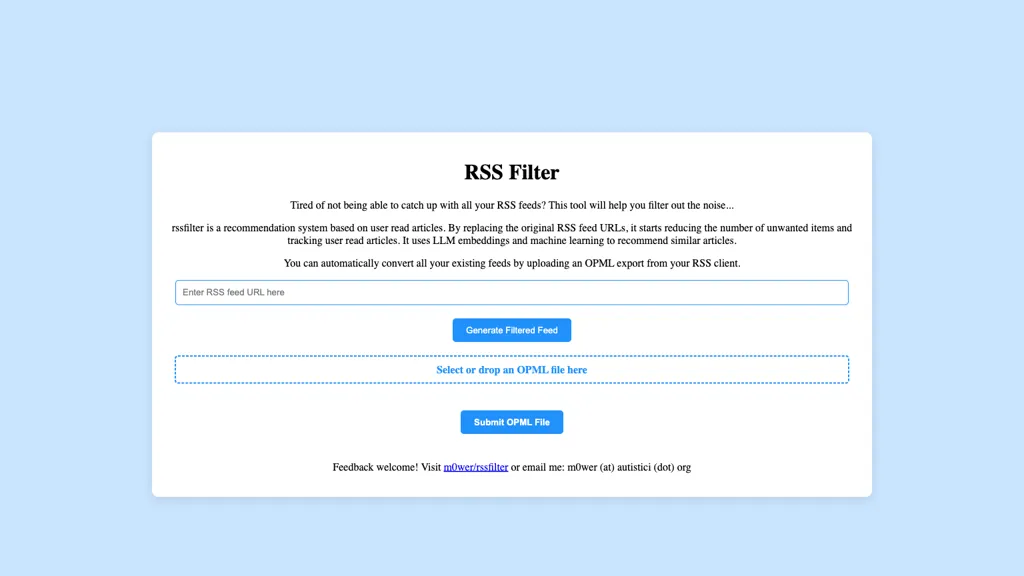 RSS filter Top AI tools