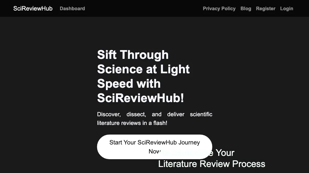 SciReviewHub Top AI tools