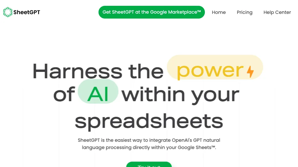 GPT For Sheets Top AI tools