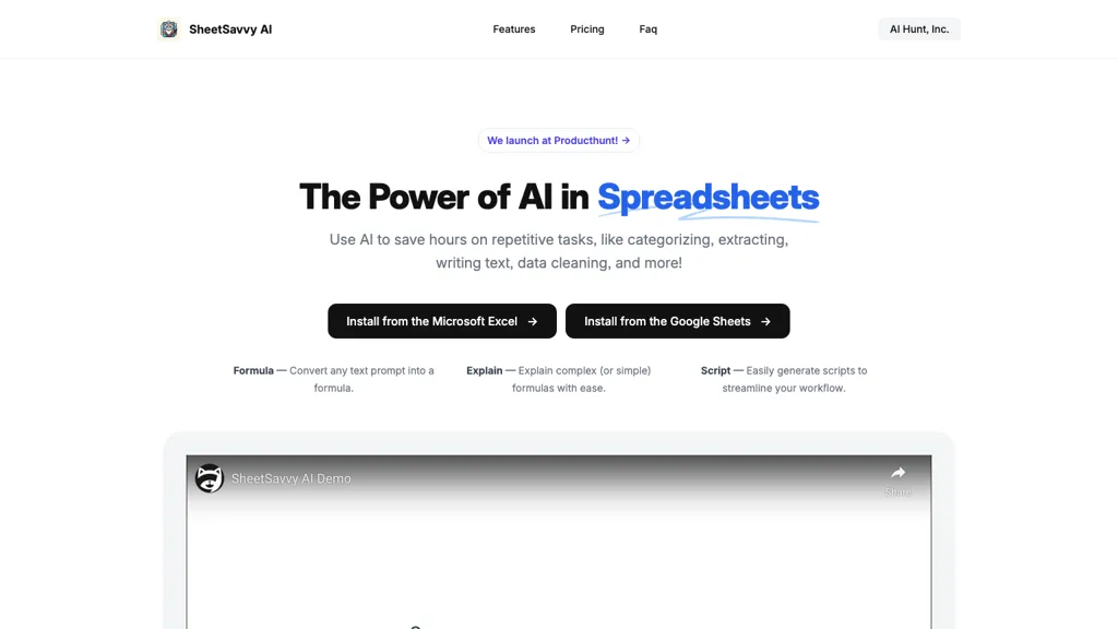 SheetSavvy AI Top AI tools