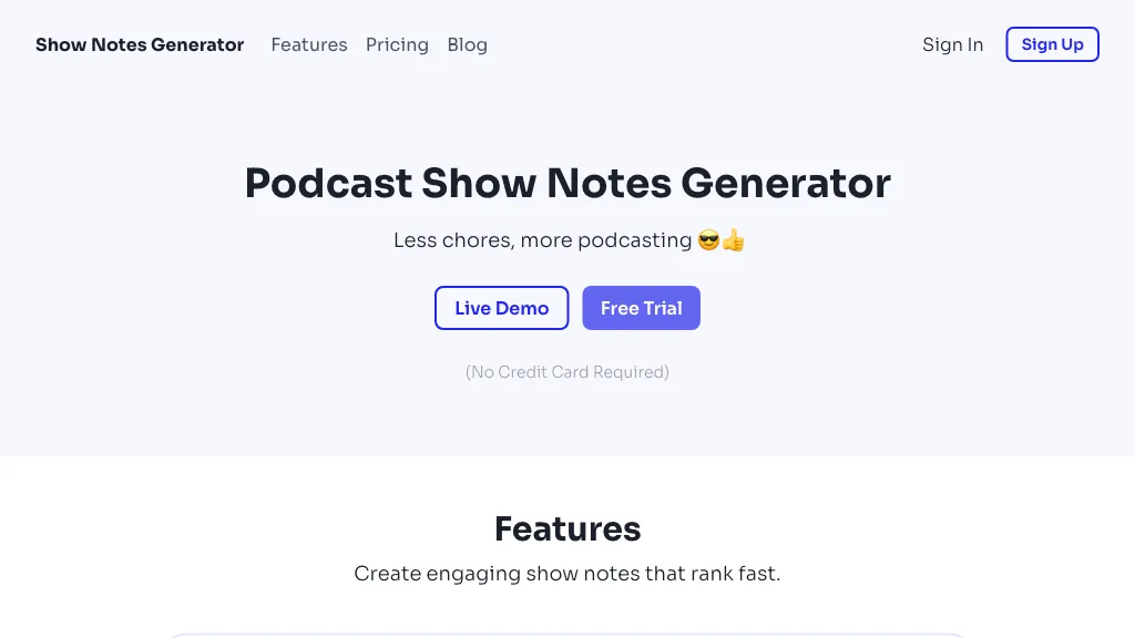 Show Notes Generator Top AI tools