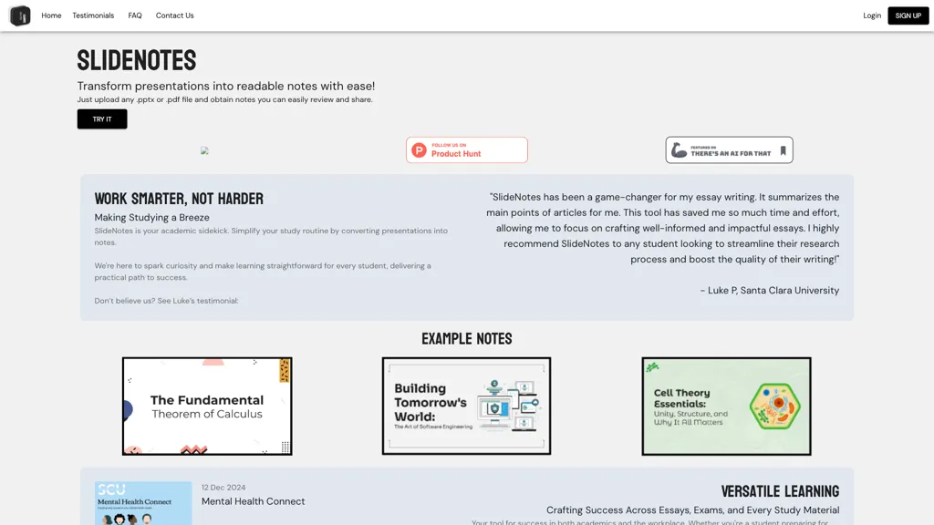 SlideNotes website