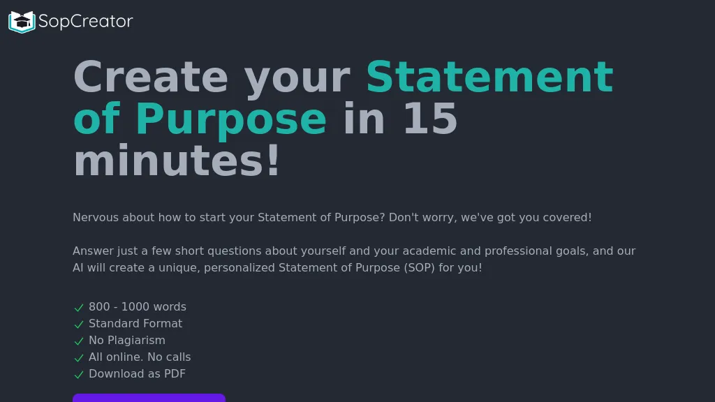 Statement of Purpose Format for Graduate School (SOP) - Wordvice