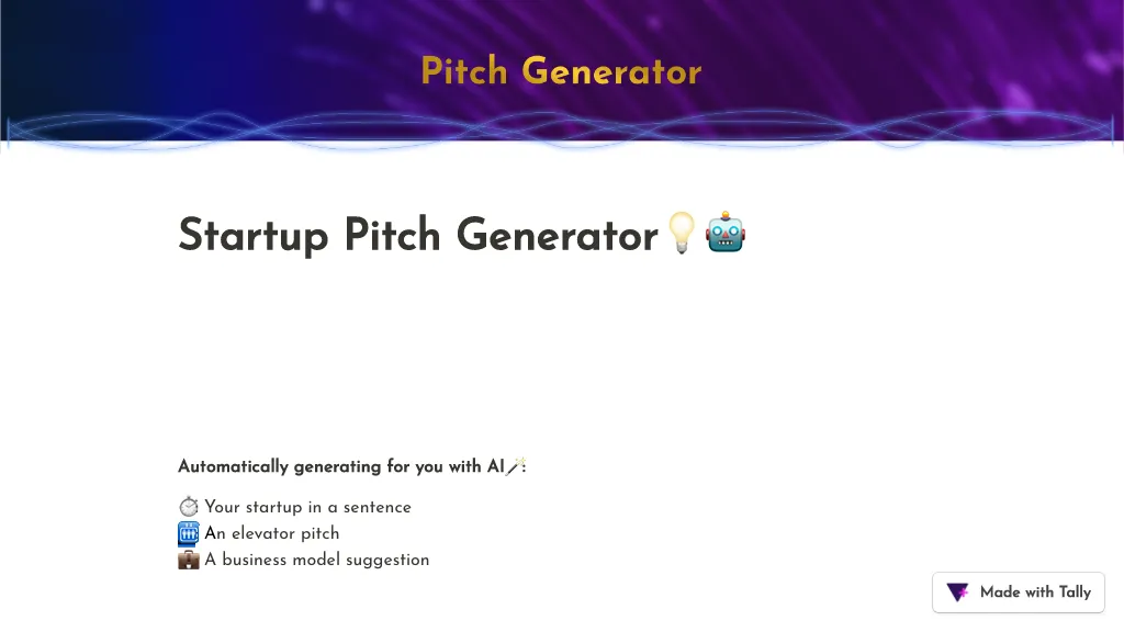 Startup Pitch Generator