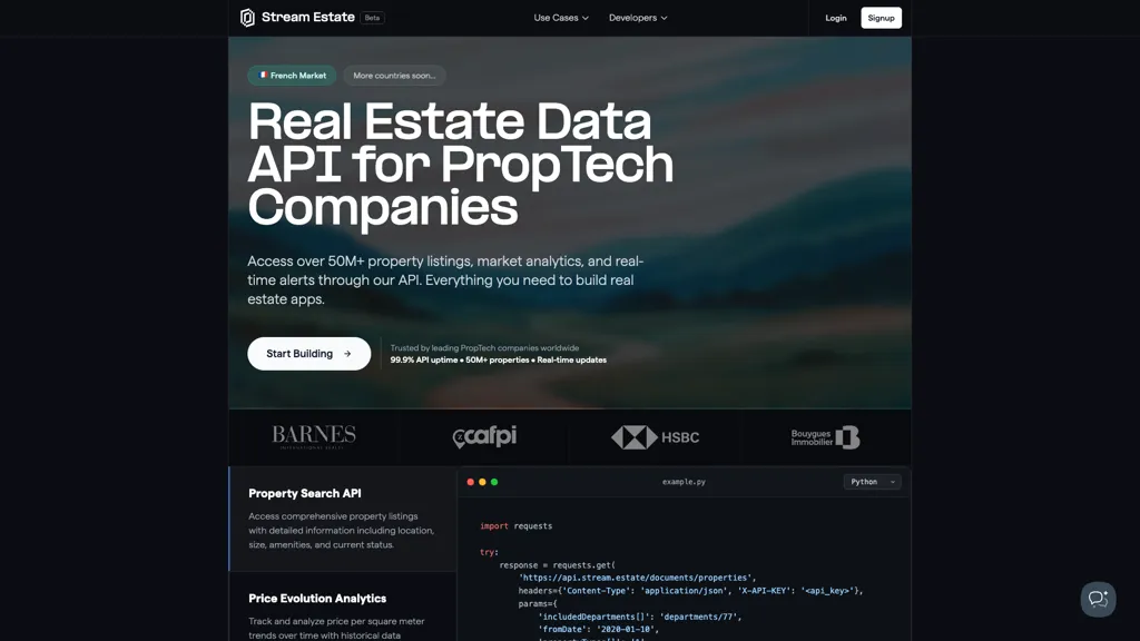 Stream.Estate website