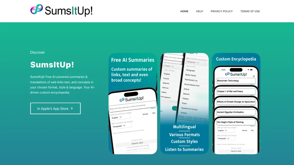SumsItUp! Top AI tools