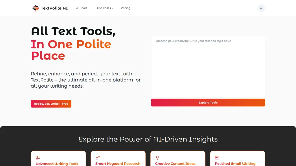 TextPolite AI website