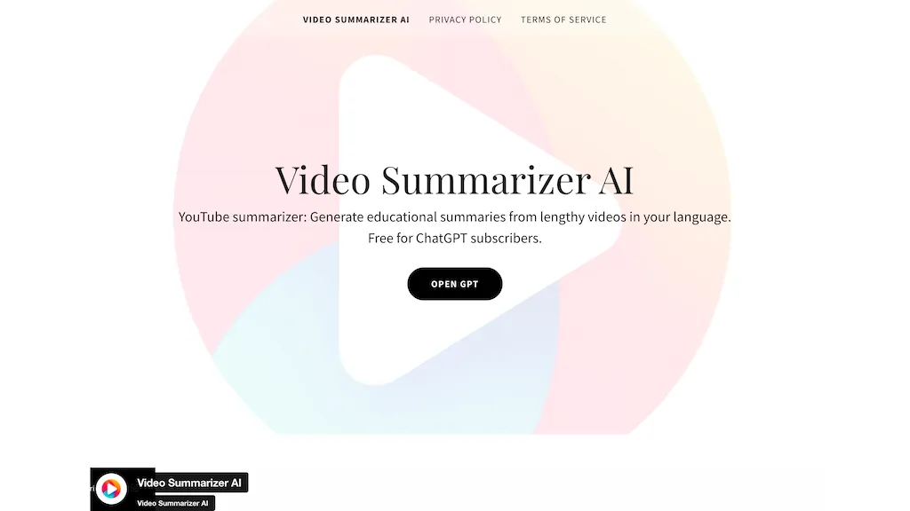 Video Summarizer AI Top AI tools