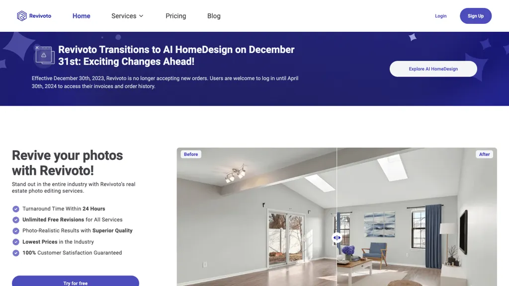Virtual Staging website