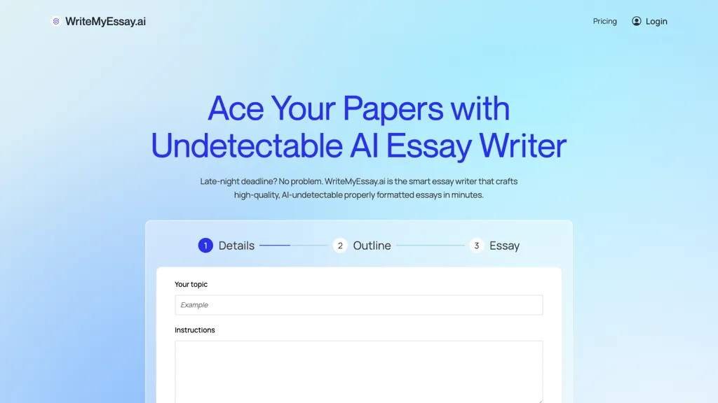 WriteMyEssay.ai website